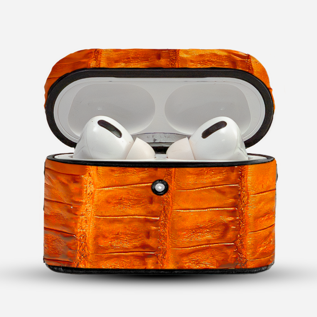 Funda Airpods 4Gen Case - Billionaire Croc Orange Sunset