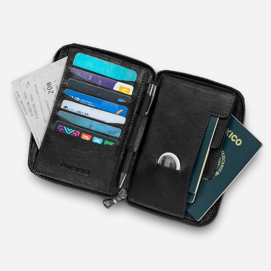 Funda Pasaporte Familiar "Il Protettore" Deep Black