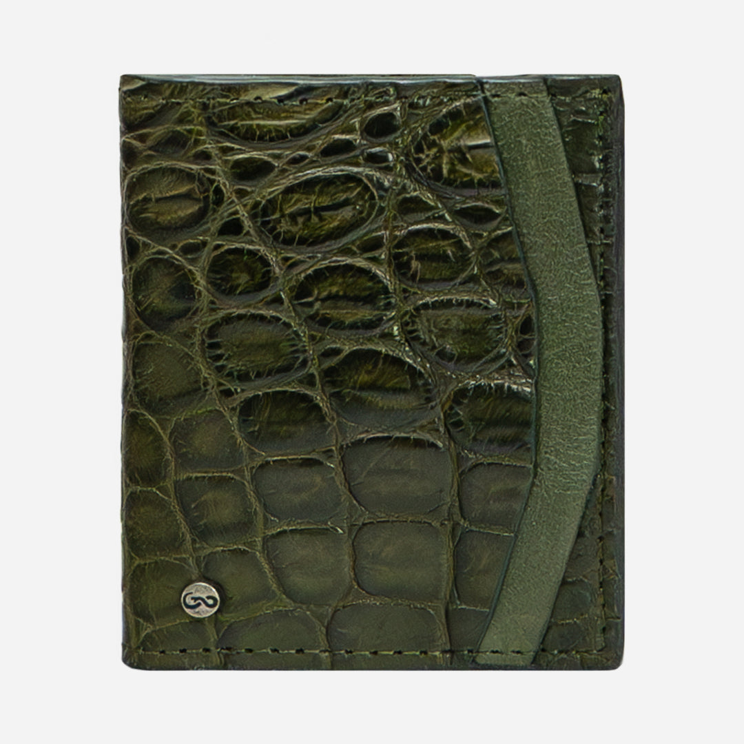 Cartera Compacta "The TIE" Billionaire Croc Olive