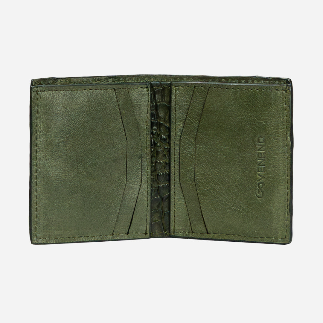 Cartera Compacta "The TIE" Billionaire Croc Olive