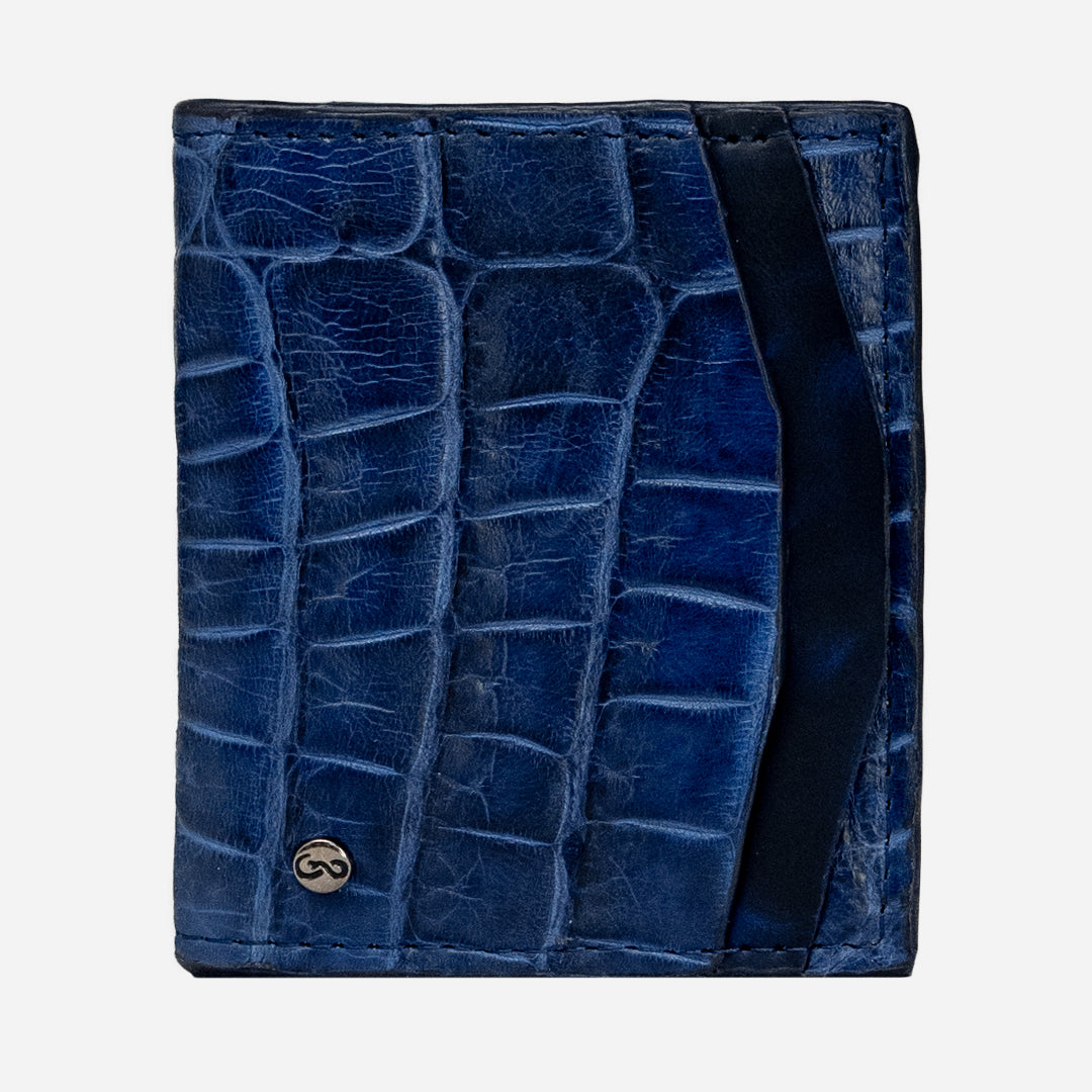 Cartera Compacta "The TIE" Billionaire Croc Blue Moss