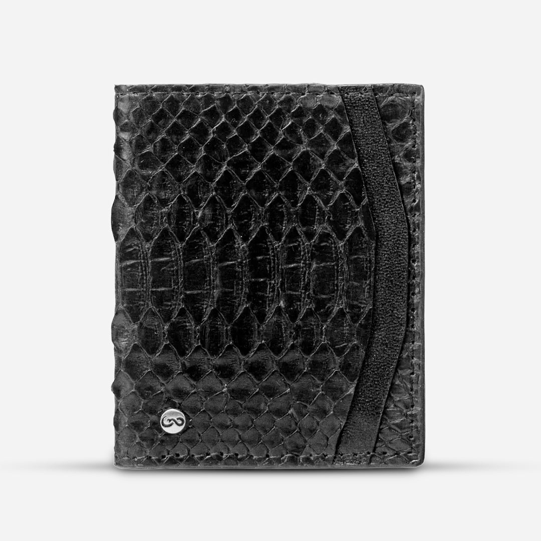 Cartera Compacta "The TIE" Python Black