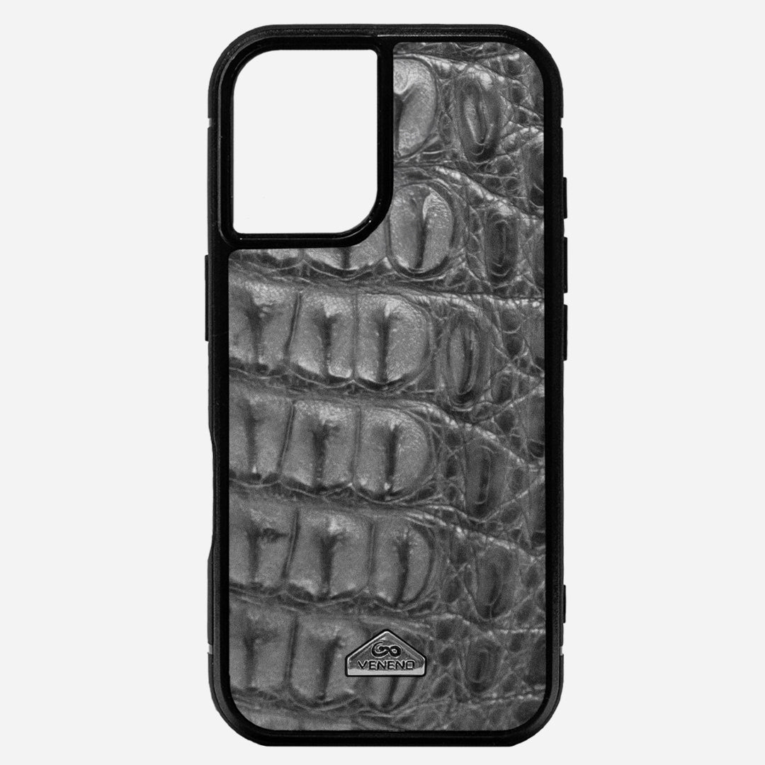 Funda iPhone 16 Plus Billionaire Croc Gray