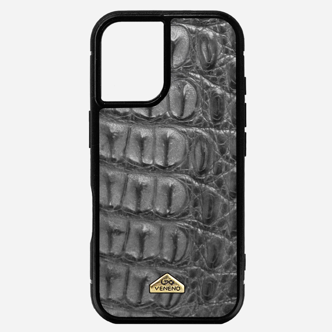 Funda iPhone 16 Plus Billionaire Croc Gray