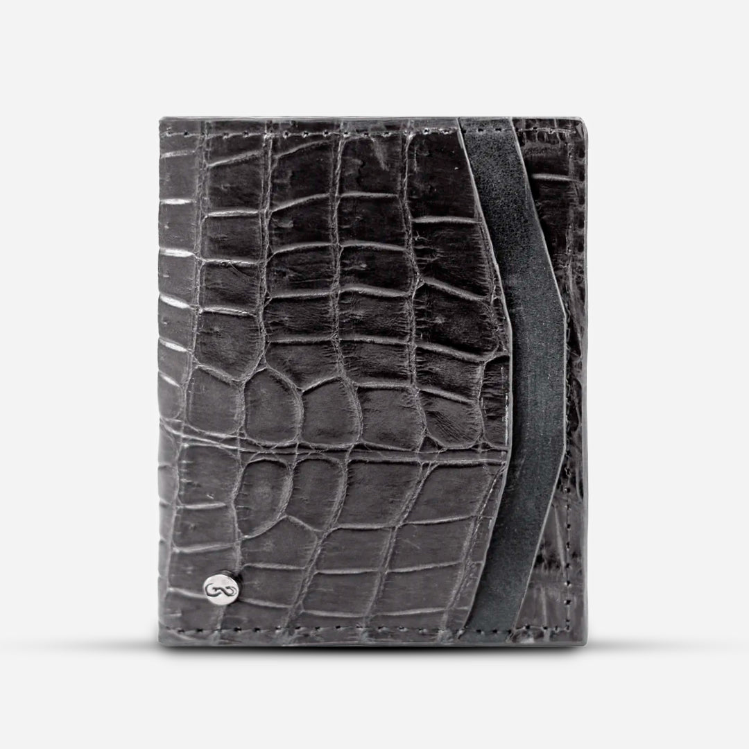 Cartera Compacta "The TIE" Billionaire Croc Grey