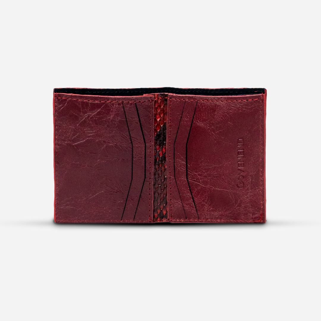 Cartera Compacta "The TIE" Python Red