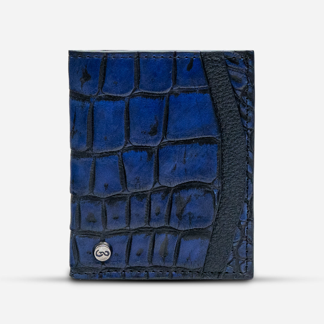 Cartera Compacta "The TIE" Billionaire Croc Vesta Blue